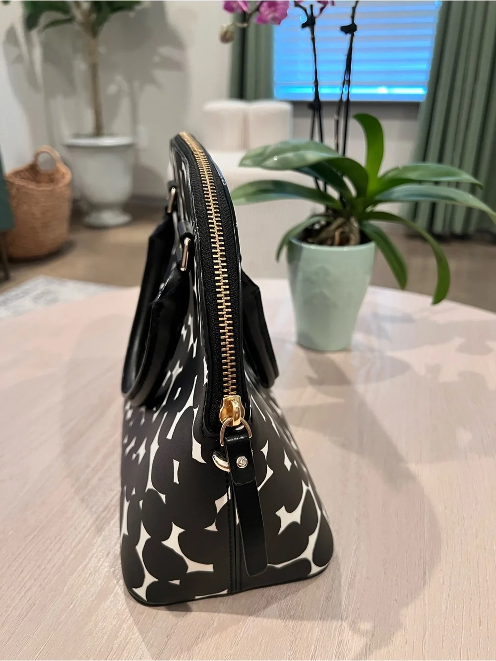 kate spade Black & White Graphic Dome Satchel